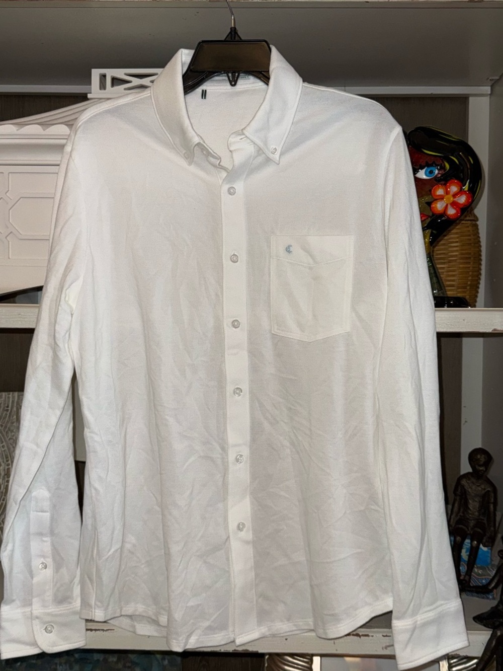 Criquet men's XL  white long sleeve button down shirt
